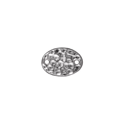 TierraCast Hammertone Oval Link / pewter with white bronze finish / made in EU