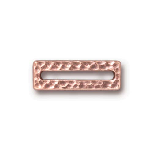 TierraCast Hammertone Rectangle Link / pewter with antique copper finish / 94-3097-18