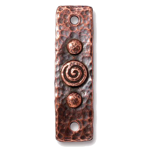 TierraCast Spiral and Rivets Link / 4 Pack / pewter with antique copper finish
