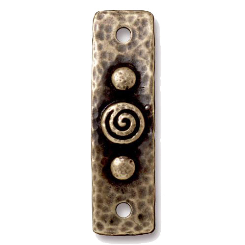 TierraCast Spiral and Rivets Link / 4 Pack / pewter with a brass oxide finish