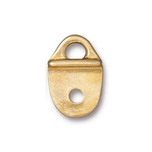 TierraCast Strap Tip Link / 4 Pack / pewter with a bright gold finish