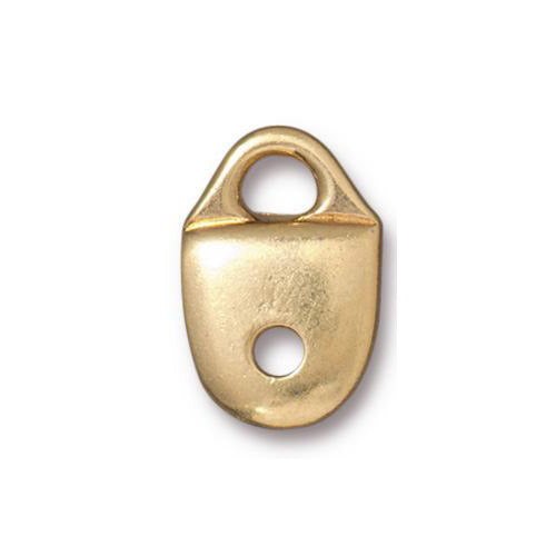 TierraCast Strap Tip Link / 4 Pack / pewter with a bright gold finish