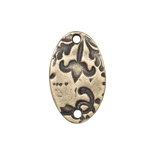 TierraCast Flora Oval Connector Link / pewter with a brass oxide finish / 94-3196-27