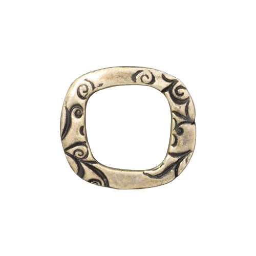 TierraCast 16mm Jardin Square Link / 10 Pack / pewter with a brass oxide finish