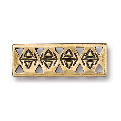 TierraCast Ethnic Bar Link / pewter with antique gold finish / 94-3205-26