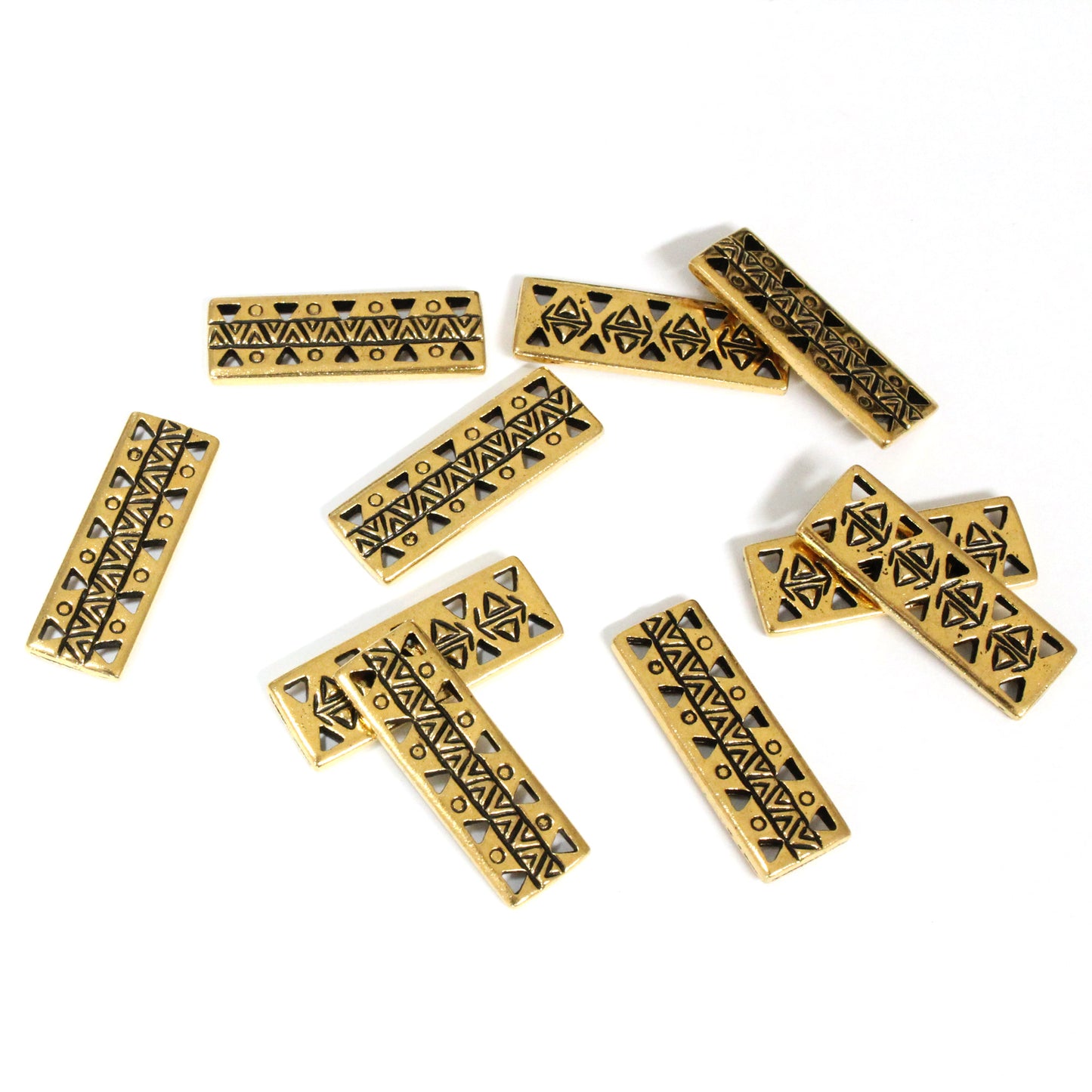 TierraCast Ethnic Bar Link / pewter with antique gold finish / 94-3205-26