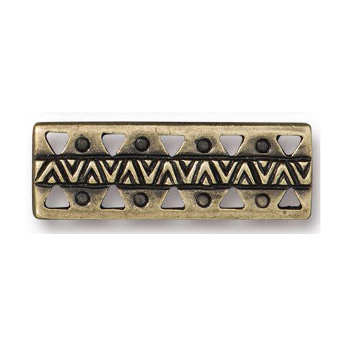 TierraCast Ethnic Bar Link / 10 Pack / pewter with brass oxide finish