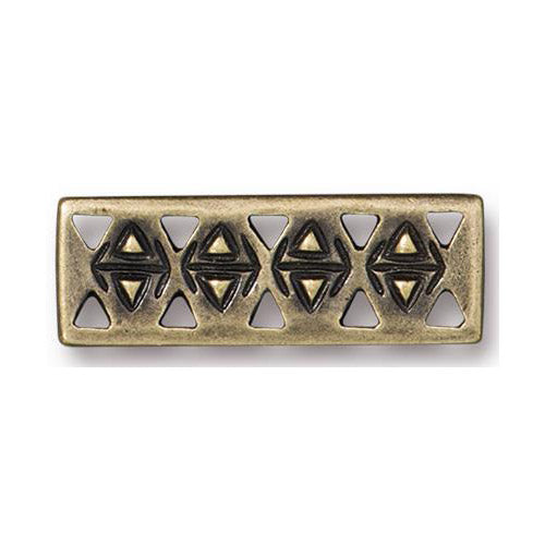 TierraCast Ethnic Bar Link / 10 Pack / pewter with brass oxide finish