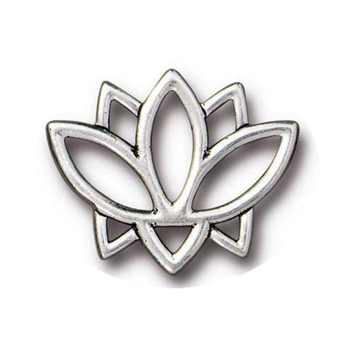 TierraCast Open Lotus Link / 5 Pack / pewter with antique silver finish
