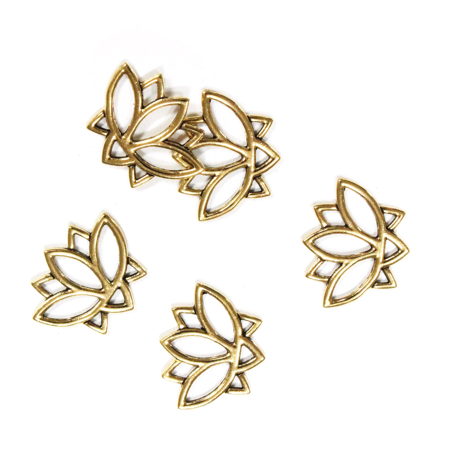 TierraCast Open Lotus Link / pewter with antique gold finish / 94-3210-26