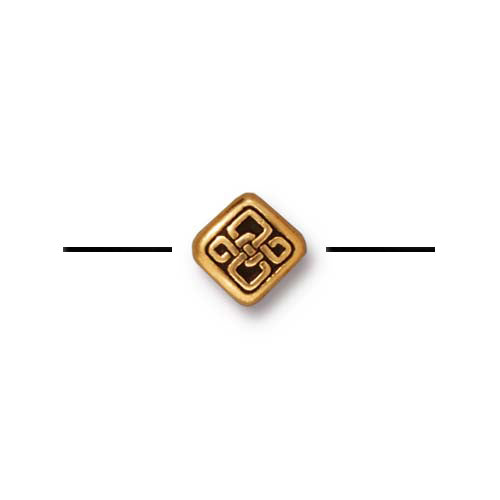 TierraCast Celtic Diamond Bead / pewter with antique gold finish