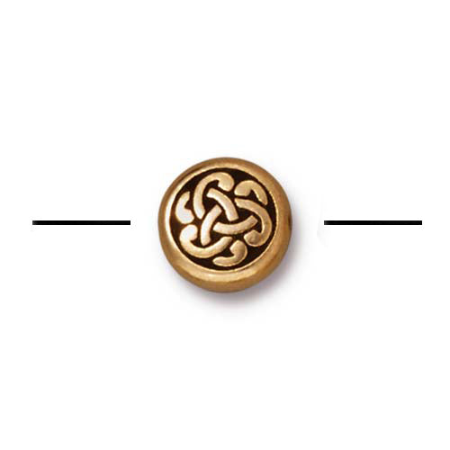 TierraCast Circle Triad Bead / pewter with antique gold finish / 94-5543-26