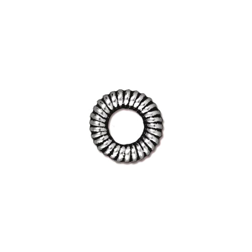 TierraCast 10mm Coiled Ring Bead / pewter with antique silver finish / 94-5592-12