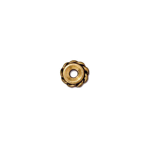 TierraCast Twisted Bead / 20 Pack / pewter with antique gold finish