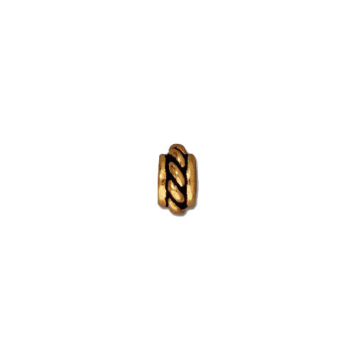 TierraCast Twisted Bead / 20 Pack / pewter with antique gold finish