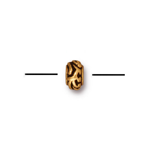 TierraCast Woodland Bead / pewter with antique gold finish / 94-5648-26