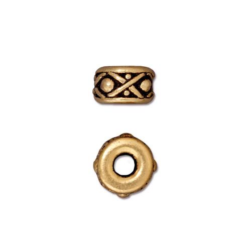 TierraCast 8mm Legend Bead / pewter with antique gold finish / 94-5687-26