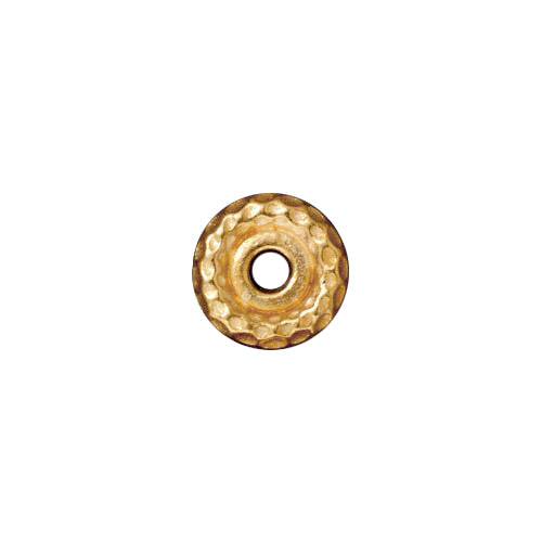 TierraCast 10mm Hammertone Large Hole Bead / pewter with a bright gold finish / 94-5713-25