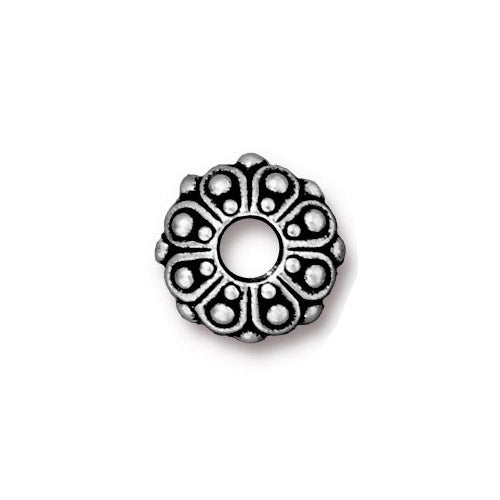 TierraCast Casbah Euro Bead / 4 Pack / pewter with antique silver finish / large hole bead