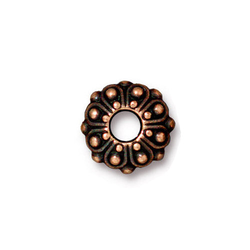 TierraCast Casbah Euro Bead / 5 Pack / pewter with antique copper finish / large hole bead