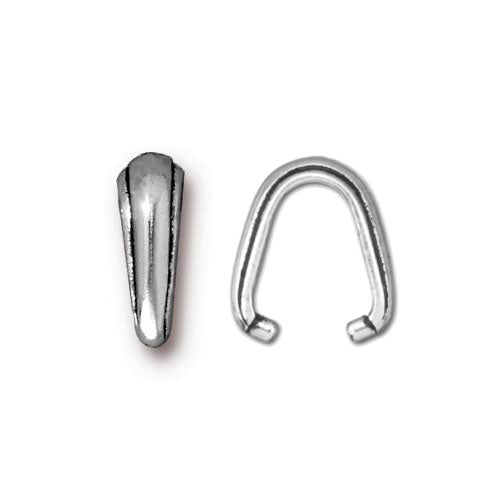 TierraCast Nouveau Pinch Bail / 6 Pack / pewter with antique silver finish