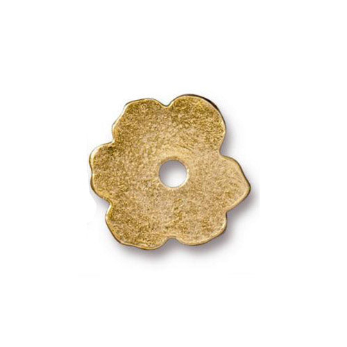 TierraCast Apple Blossom Rivetable Bead / pewter with an antique gold finish