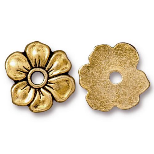 TierraCast Apple Blossom Rivetable Bead / pewter with an antique gold finish