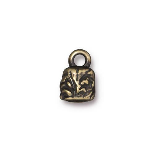 TierraCast Jardin 4x2mm Crimp End Cap / pewter with a brass oxide finish / 94-5826-27