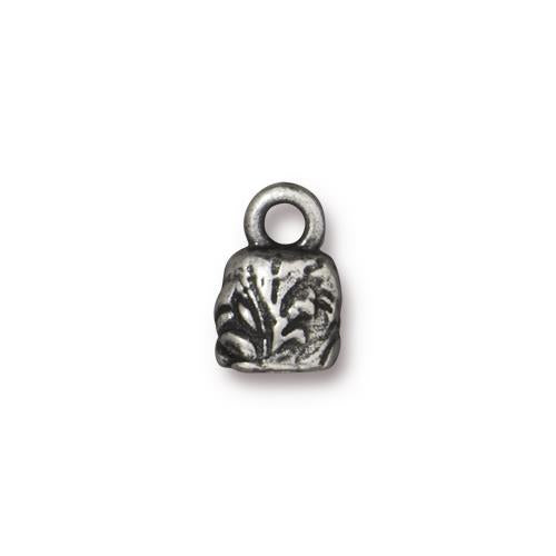 TierraCast Jardin 4x2mm Crimp End Cap / pewter with antique finish / 94-5826-40