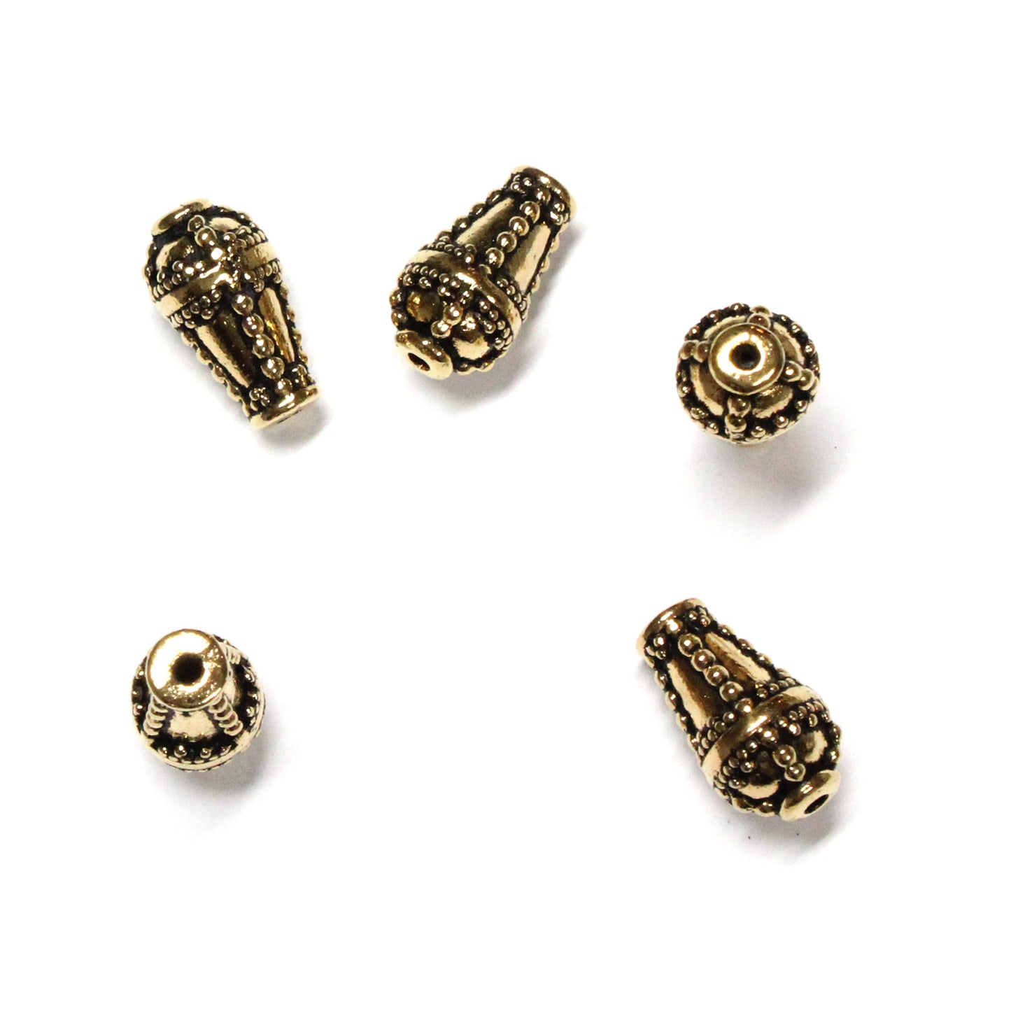 TierraCast Opulence Teardrop Bead / pewter with antique gold finish / 94-5834-26
