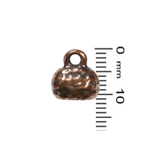 TierraCast 6 x 2mm Distressed Crimp End Cap / pewter with antique copper finish / 94-5853-18