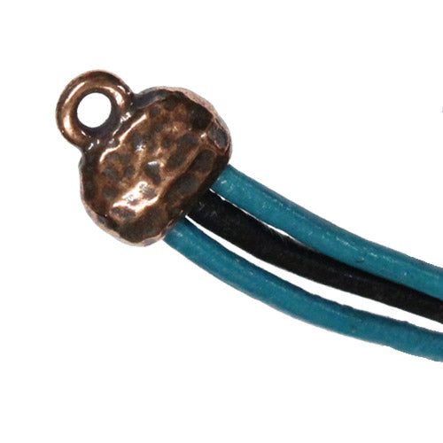 TierraCast 6 x 2mm Distressed Crimp End Cap / pewter with antique copper finish / 94-5853-18