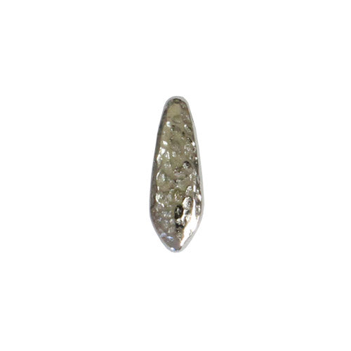 TierraCast Hammertone Dagger Bead / 10 Pack / plated pewter with a bright rhodium finish