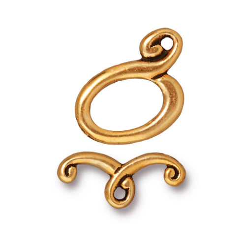 TierraCast Melody Toggle Clasp / pewter with antique gold finish / 94-6091-26