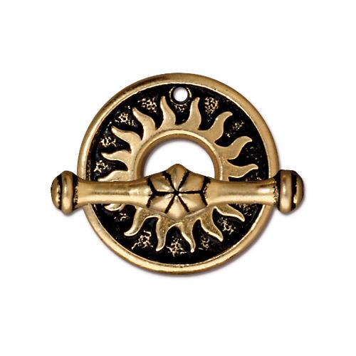 TierraCast Del Sol Toggle Clasp / pewter with antique gold finish / 94-6136-26
