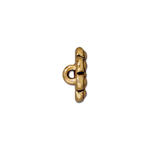 TierraCast Czech Rosette Button / pewter with antique gold finish / 94-6544-26