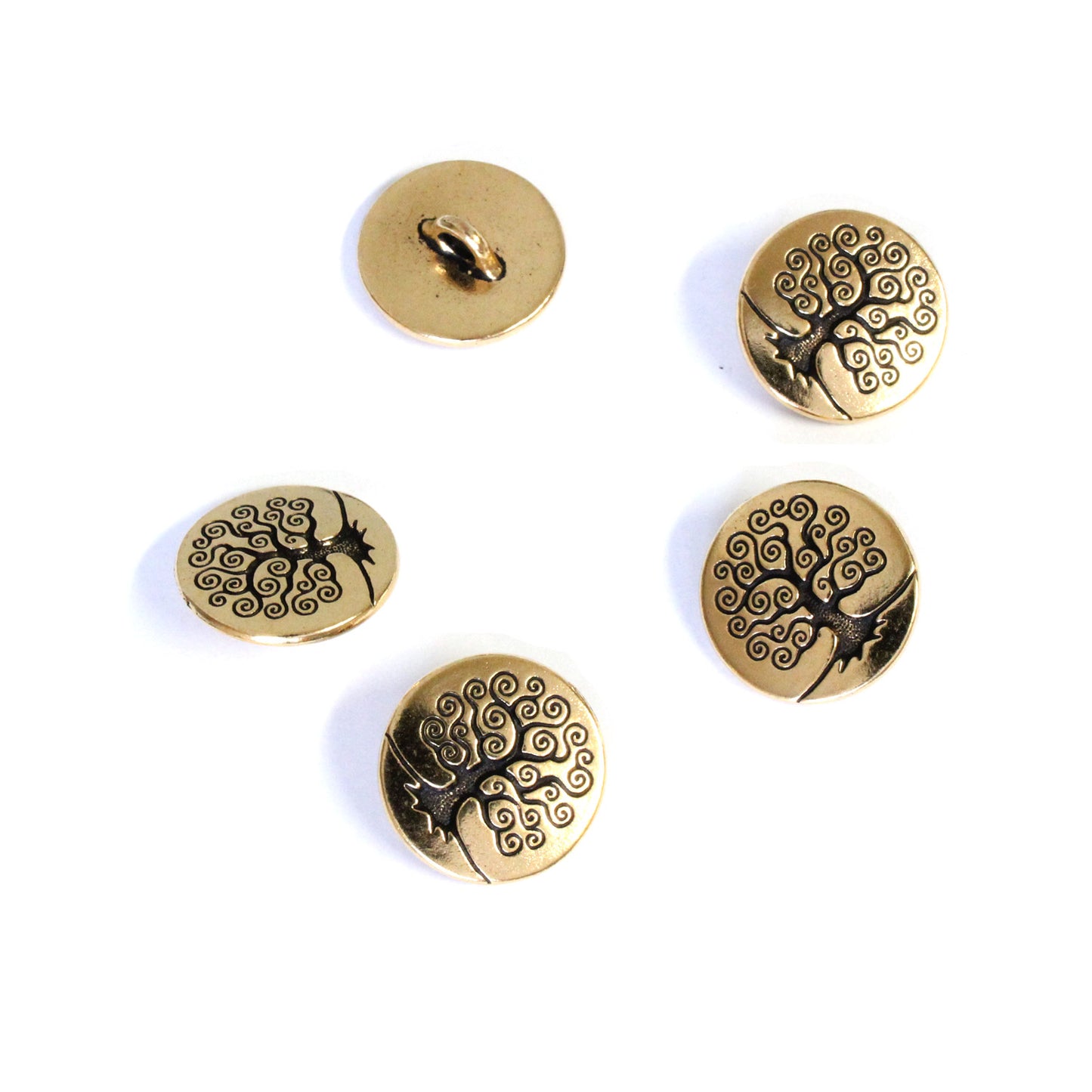 TierraCast Tree of Life Button / pewter with antique gold finish / 94-6562-26