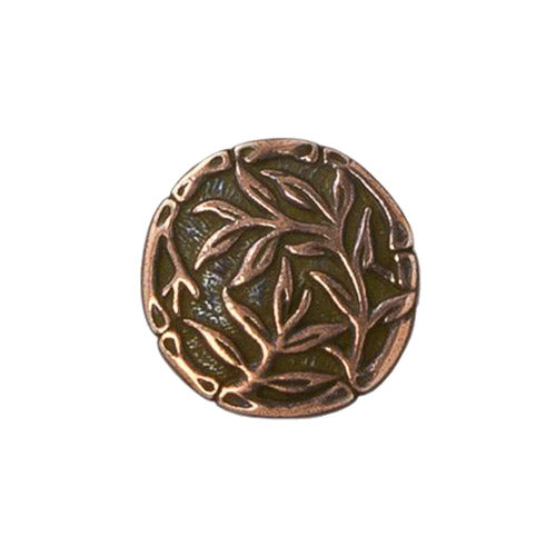 TierraCast Leaf Buttons, Antique Brass, Round Leaf Button, Bronze