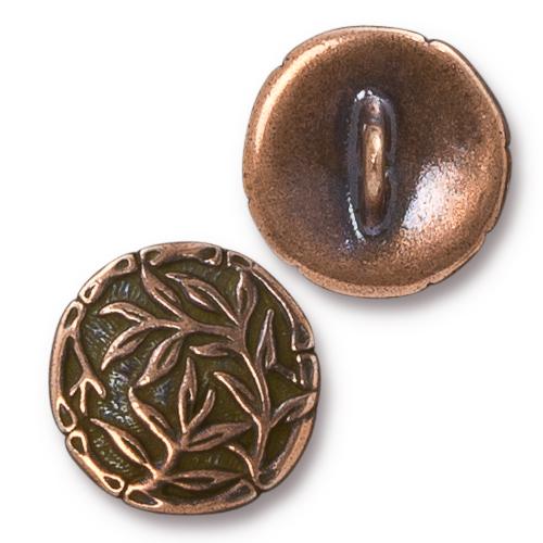 TierraCast Bamboo Button / pewter with antique copper finish / 94-6569-18