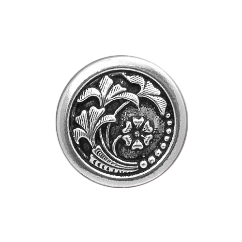 TierraCast Czech Flower Button / pewter with antique silver finish / 94-6579-12
