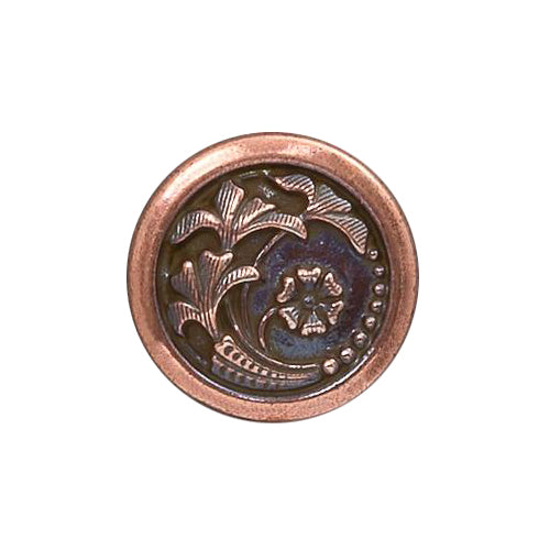 TierraCast Czech Flower Button / pewter with antique copper finish  / 94-6579-18