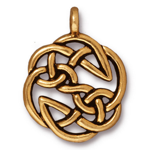 TierraCast Open Knot Pendant / pewter with antique gold finish / 94-7508-26