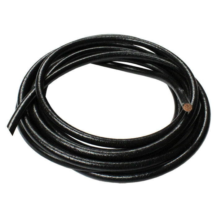 BLACK 5mm Round Euro Leather Cord / sold by the meter / rope for craft or jewelry making, make cord bracelets or necklaces