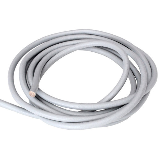 LIGHT GREY 5mm Round Euro Leather Cord / sold by the meter / rope for craft or jewelry making, make cord bracelets or necklaces