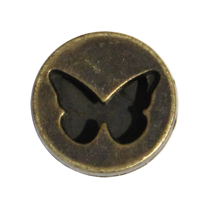 Antique Brass 10mm Flat Butterfly Slider / ID 10 x 2mm / for 10mm flat leather strap cord