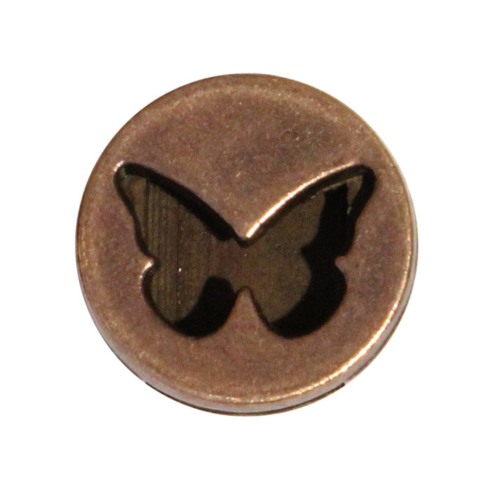 Antique Copper 10mm Butterfly Slider / ID 10 x 2mm / for 10mm flat leather strap cord