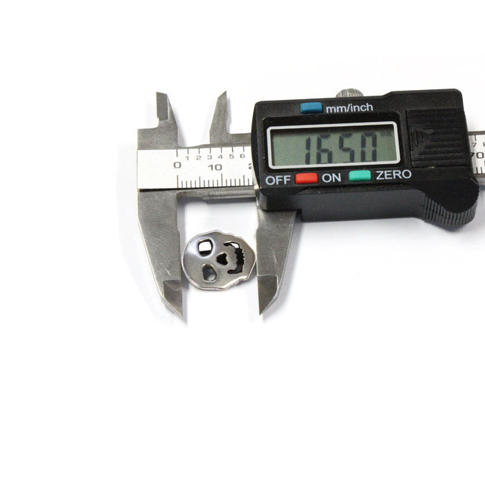 Antique Silver Skull Slider / 5 Pack / ID 10 x 2mm / for 10mm flat leather cord