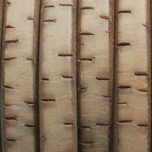 BEIGE BARK Regaliz 10 x 6mm Leather Cord / sold by the foot / jewelry leather for bracelets