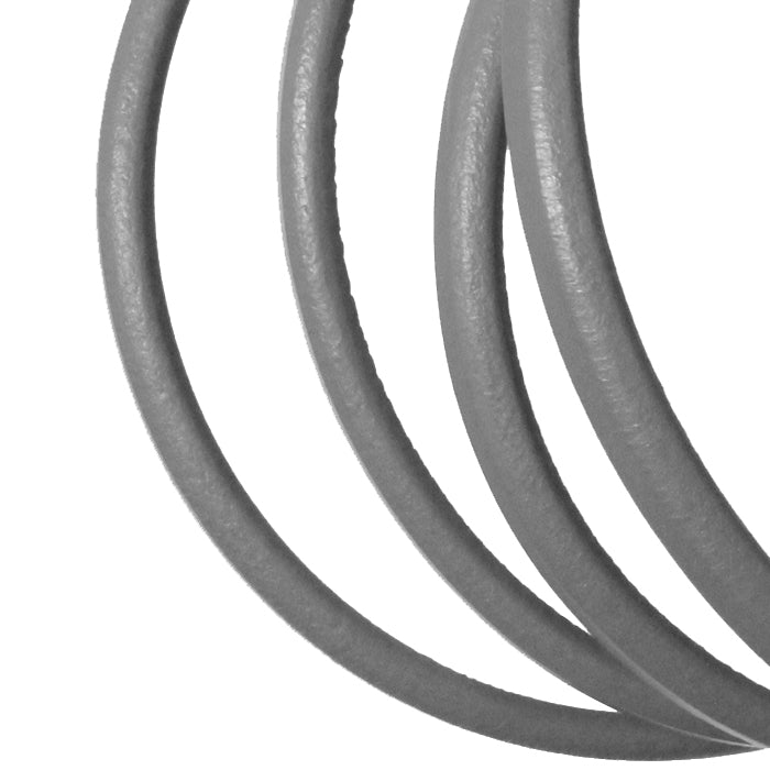 GREY Regaliz 10 x 6mm Leather Cord / sold by the foot / jewelry leather for bracelets