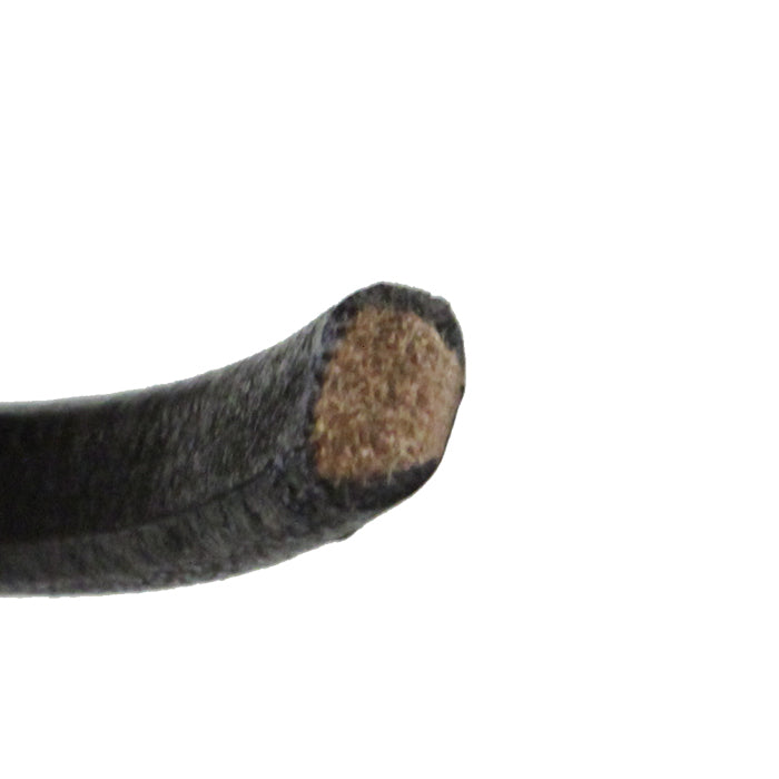BLACK Regaliz 10 x 6mm Leather Cord / sold by the foot / jewelry leather for bracelets